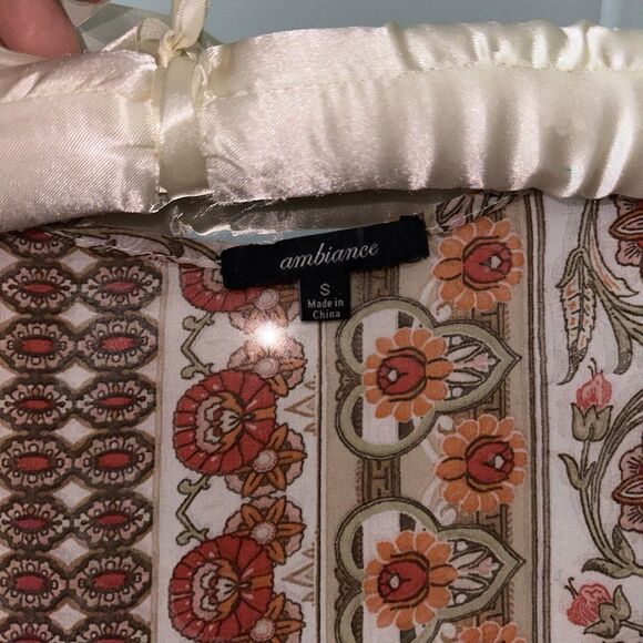 Ambiance  Sheer Long Floral Print Kimono Coverup Duster Size‎ S Fits Most - Picture 2 of 6